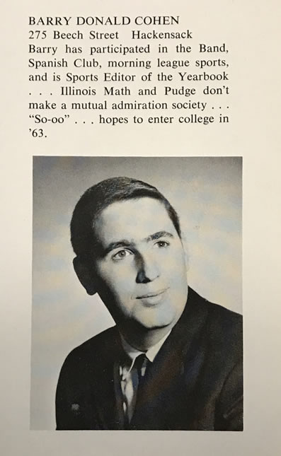 Barry Cohen Yearbook Photo